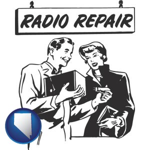 a vintage radio repair shop - with Nevada icon